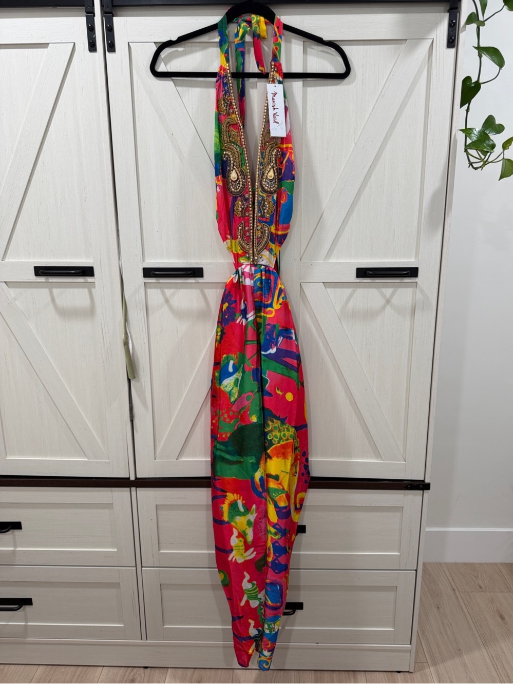 Manish Vaid Halter Long Jumpsuit With Sexy V-cut (NWT)